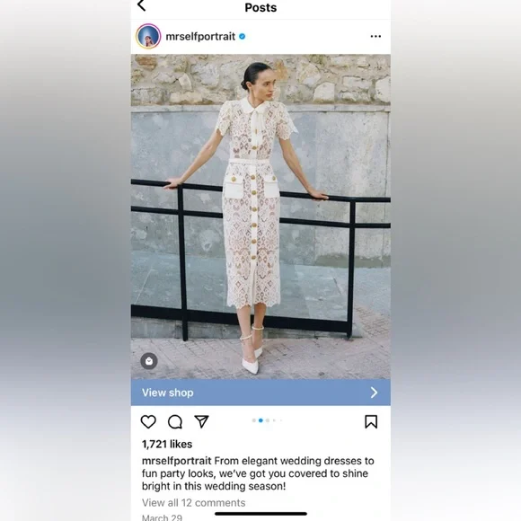 Self-Portrait White Lace Dress - Picture 1 of 5